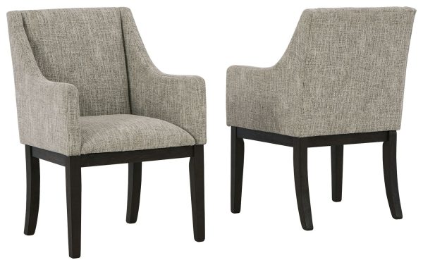 Burkhaus - Beige   Dark Brown - Dining UPH Arm Chair (Set of 2) For Cheap