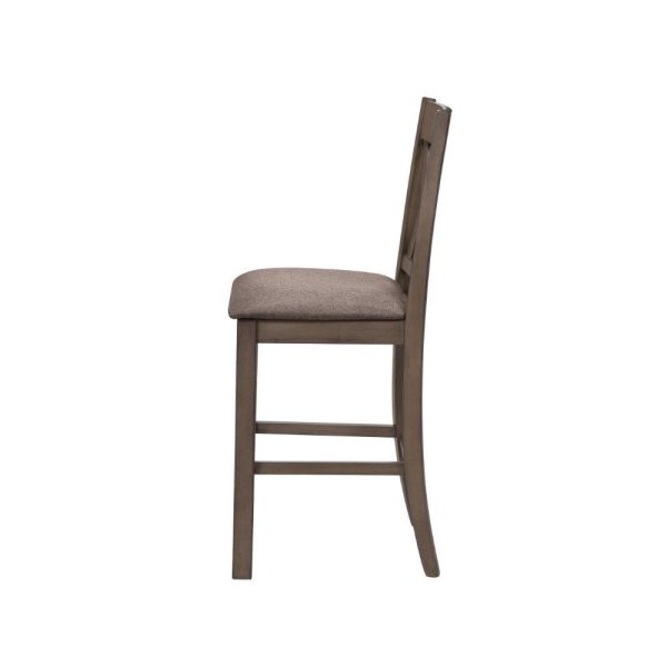 Scarlett - Counter Height Chair (Set of 2) - Brown Fabric & Walnut Online Sale