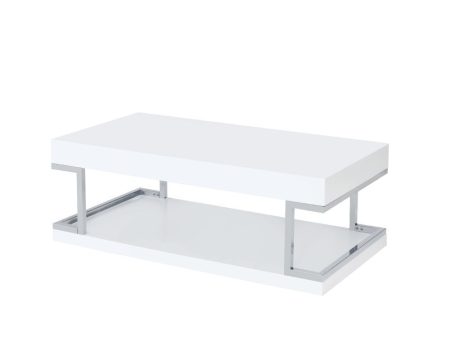 Aspers Coffee Table - White High Gloss & Chrome on Sale