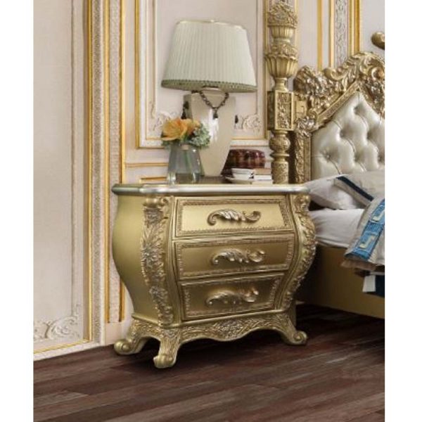 Cabriole - Nightstand - Gold Finish Fashion