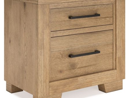 Galliden - Light Brown - Two Drawer Night Stand Online Sale