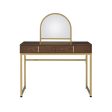 Coleen - Vanity Desk - Walnut & Gold Finish - 50  Online Hot Sale