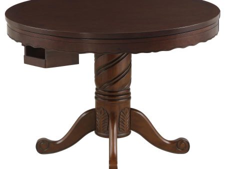 Turk - Round Dining And Billiard Poker Game Table - Tobacco Discount