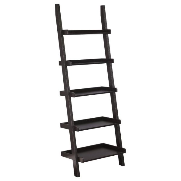 Colella - 5-Shelf Ladder Bookshelf - Cappuccino Fashion