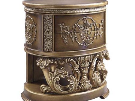 Constantine - Nightstand - Brown & Gold Finish Online Sale