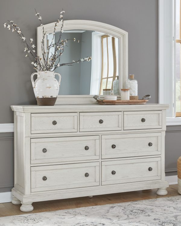 Robbinsdale - Antique White - Dresser, Mirror Online