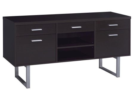 Lawtey - 5-Drawer Home Office Storage Credenza - Cappuccino Online