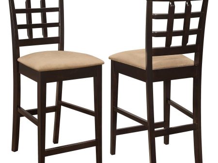 Gabriel - Lattice Back Counter Chair (Set of 2) - Cappuccino Sale