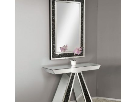 Noor - Accent Table - Mirrored & Faux Gemstones Fashion