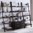 Colella - 5-Shelf Storage Ladder Bookshelf - Cappuccino Discount