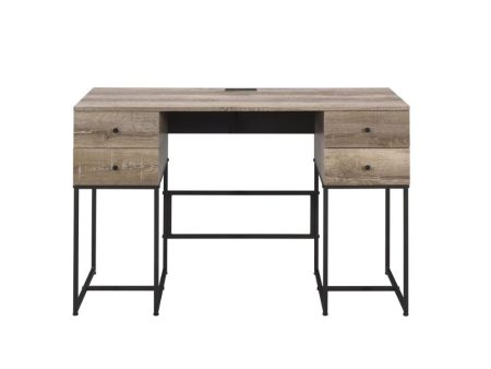 Desirre - Desk - Rustic Oak & Black Fashion