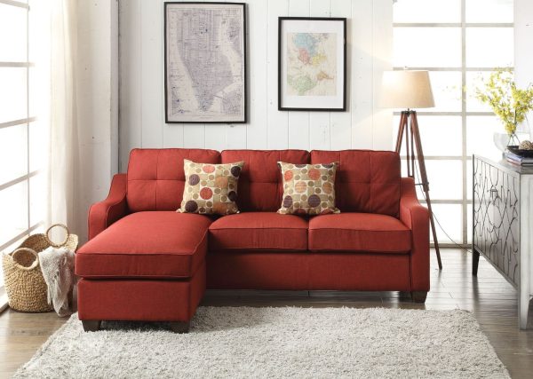 Cleavon II - Sectional Sofa - Red Linen Online Sale