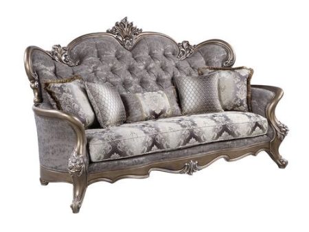 Elozzol - Sofa With 5 Pillows - Fabric & Antique Bronze Finish - 54  Supply