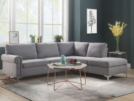 Melvyn - Sectional Sofa - Gray Fabric Hot on Sale