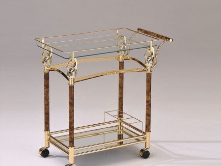 Helmut - Serving Cart - Gold Plated & Clear Glass - Tempered Discount