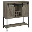 Claremont - Sliding Door Home Bar Wine Cabinet - Gray Driftwood Online Sale