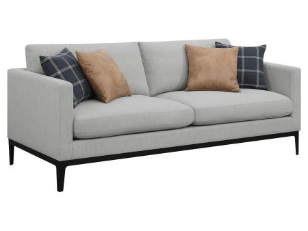 Apperson - Upholstered Track Arm Sofa - Light Gray For Cheap