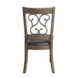 Raphaela - Side Chair (Set of 2) - Black PU & Weathered Cherry Finish Fashion