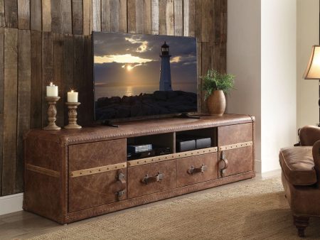 Aberdeen - TV Stand - Retro Brown Top Grain Leather Online