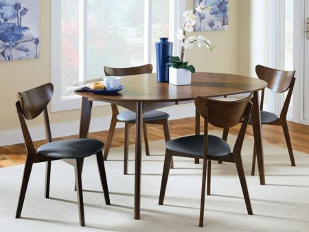 Jedda - 5 Piece Oval Dining Table Set - Dark Walnut Hot on Sale