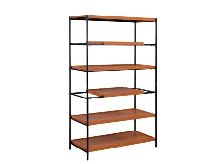 Oaken - Bookshelf - Honey Oak & Black For Sale