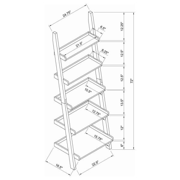 Colella - 3 Piece Storage Ladder Bookshelf Set - Cappuccino Online Sale