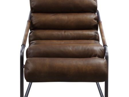 Dolgren - Accent Chair - Sahara Top Grain Leather & Matt Iron Finish For Cheap