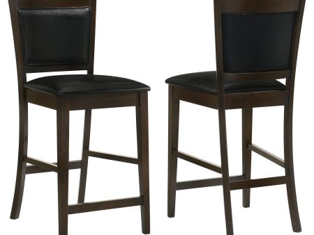 Jaden - Upholstered Counter Chair (Set of 2) - Black And Espresso on Sale