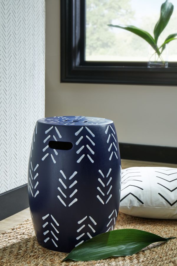 Genemore - Navy   White - Stool Fashion