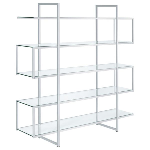 Elmer - 5-Shelf Bookshelf - Clear And Chrome For Sale