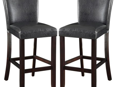 Alberton - Leatherette Upholstered Bar Chair (Set of 2) - Black For Cheap