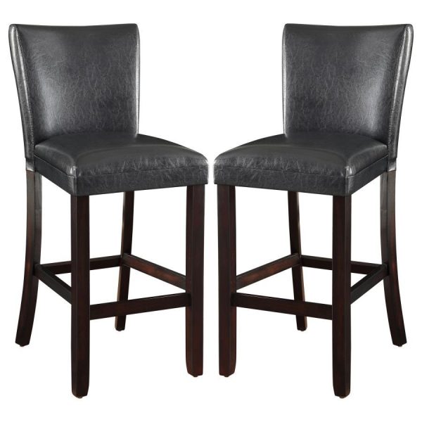 Alberton - Leatherette Upholstered Bar Chair (Set of 2) - Black For Cheap