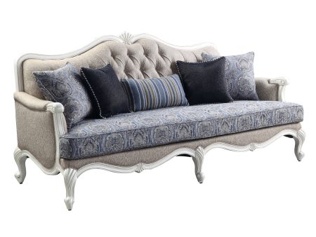 Ciddrenar - Sofa - Fabric & White Finish Supply