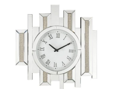 Lavina - Wall Clock - Mirrored & Faux Diamonds - 22  For Discount