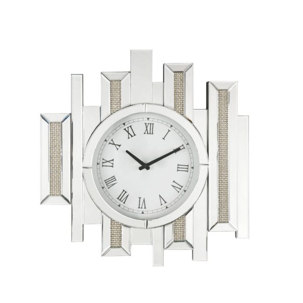 Lavina - Wall Clock - Mirrored & Faux Diamonds - 22  For Discount