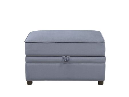 Bois II - Ottoman - Gray Velvet Online now