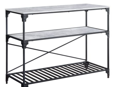 Jakob - Kitchen Cart - Black & Concrete Finish Online Sale