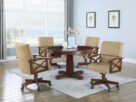 Marietta - 5 Piece Dining And Game Table Set - Tobacco For Cheap