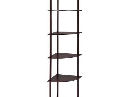 Bonwick - 5-Shelf Corner Bookshelf - Cappuccino Online Sale