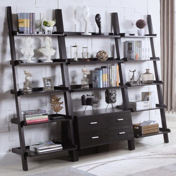 Colella - 5-Shelf Ladder Bookshelf - Cappuccino Fashion