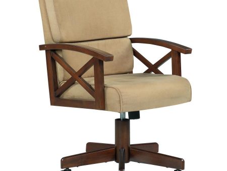 Marietta - Upholstered Swivel Dining And Game Chair - Tobacco Online