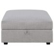 Cambria - Square Upholstered Storage Ottoman - Gray For Sale