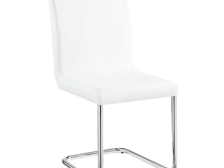 Palton - Side Chair (Set of 2) - White PU & Chrome Finish Online Hot Sale