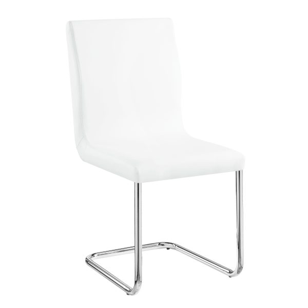 Palton - Side Chair (Set of 2) - White PU & Chrome Finish Online Hot Sale