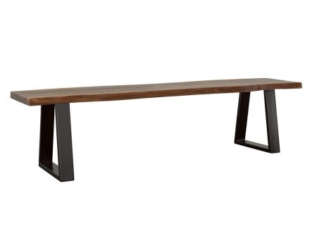 Ditman - Live Edge Wood Dining Bench - Gray Sheesham Cheap