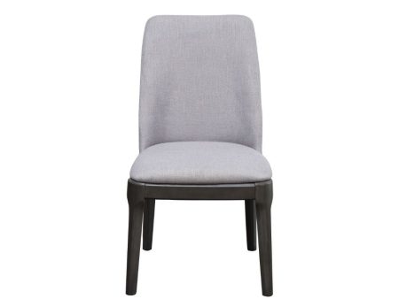 Madan - Side Chair (Set of 2) - Light Gray Linen & Gray Oak Online Hot Sale