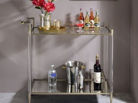 Cirro - Serving Cart - Antique Mirror & Wire Brass Online now