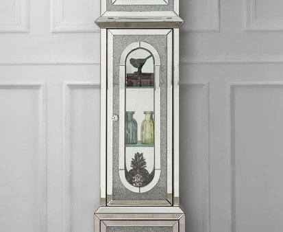 Noralie - Grandfather Clock - Mirrored & Faux Diamonds - Wood - 63  on Sale