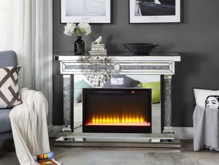 Noralie - Fireplace - Mirrored & Faux Diamonds - Wood - 36  Online