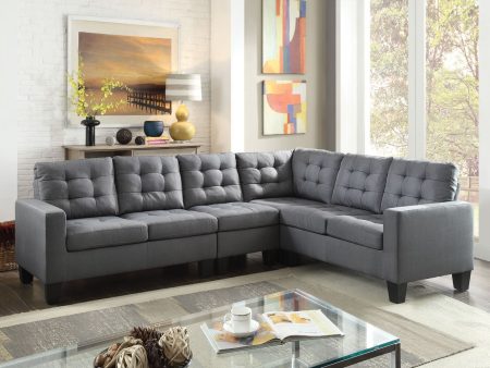 Earsom - Sectional Sofa - Gray Linen For Sale